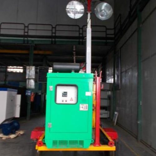 Mobile Lightning Tower with Four lights in same direction manufactured by Gawade Green Power Solution