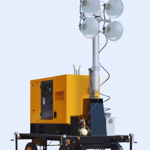 Mobile Lightning Tower with Six Lights and four wheel Trolley